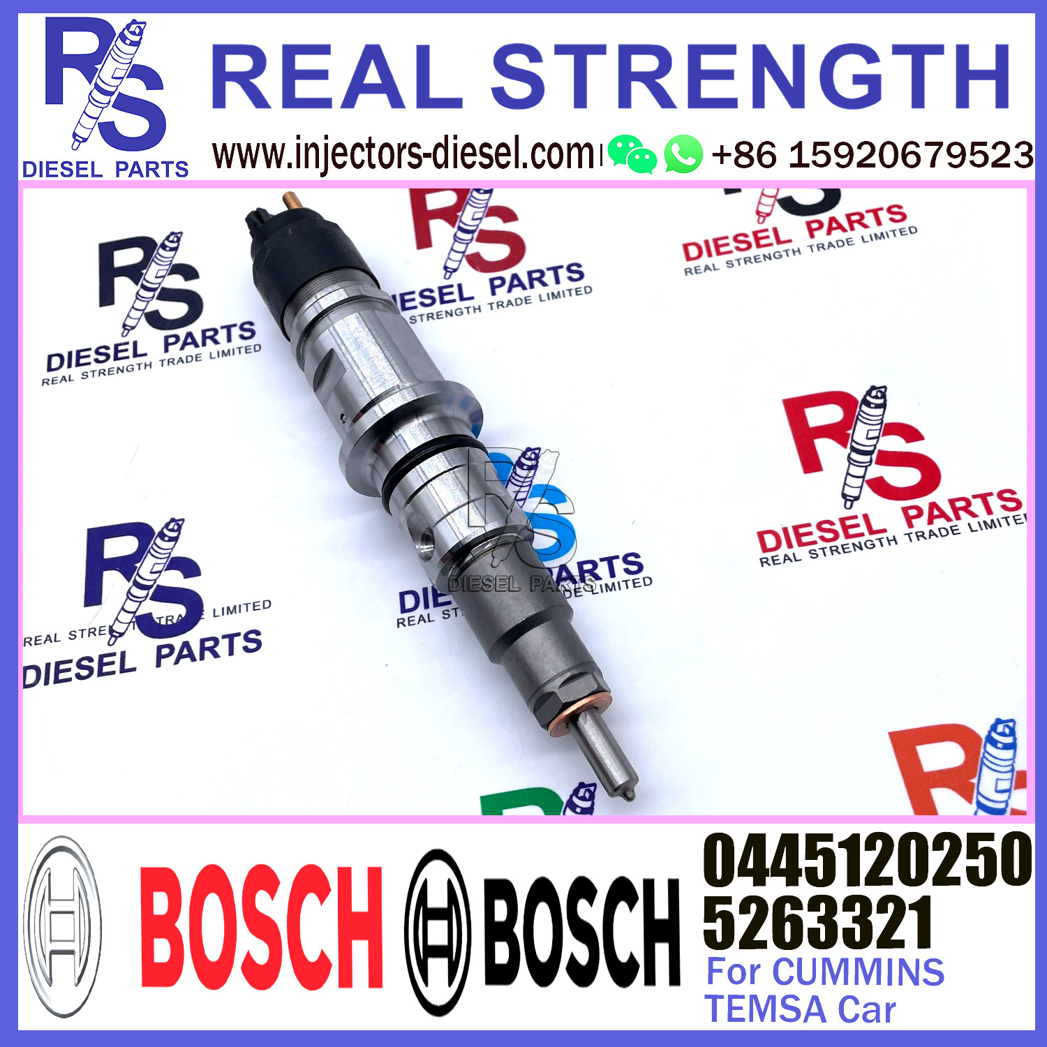 Genuine Common Injector 0445120060 0445120250 3977080 4983267 5263321 DAF 1703934 For CUMMINS TEMSA Engine