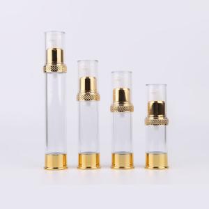 Quality 10ml 15ml Gold Bottom Lotion Vacuum Airless Pump Bottle wholesale