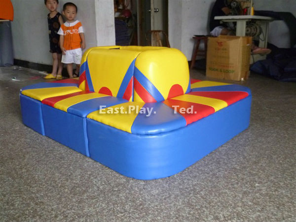 PVC Cover Indoor Soft Play Sponge , Foam Play Bricks ISO Certification