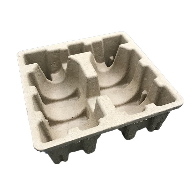 Compostable Moulded Pulp Tray Waterresistant Oilresistant Staticproof With Dry Press
