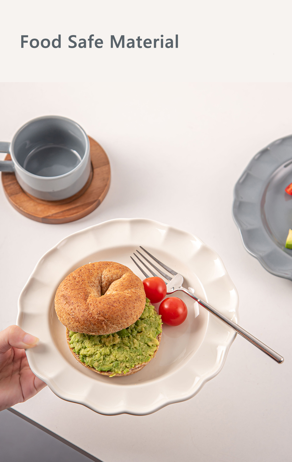 Solid Color Dinnerware Set Nordic Style Ceramic Plates And Bowls With Sunflower Shape
