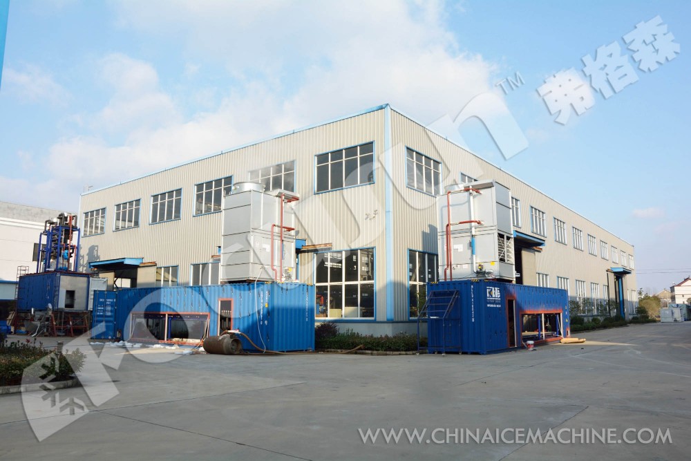 40ft Containerized 20TPD Block Ice Machine with 2.7kw 124.3kw Power 11800*2300*1900mm