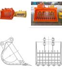 0.4 Cbm Excavator Skeleton Screen Bucket For Cat320 6 T 450 Kgs