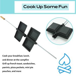 Quality Pre Seasoned Cast Iron Sandwich Pan 20.5*11cm High Temperature Resistance wholesale