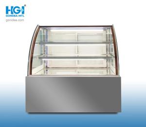 Quality Glass 4ft Silver Commercial Bakery Cake Display Showcase SASO 3 Layer Right Angle wholesale