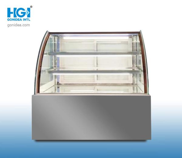 Glass 4ft Silver Commercial Bakery Cake Display Showcase SASO 3 Layer Right