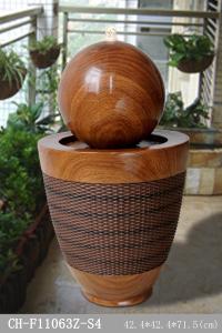 Quality Ball Ellipse Base Wood Rattan Effect Water Fountain wholesale
