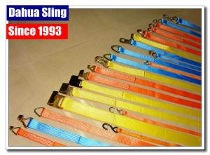 China Vinyl S Hook & Soft Loop Ladder Rack Ratchet Straps / Ladder Rack Tie Downs  3300 Lbs on sale