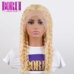 613 Blonde Deep Curly Wave Lace Front Wig With Baby Hair