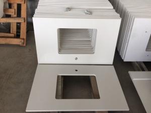 Quality Durable Prefabricated Vanity Countertops , Absolute White Natural Quartz Vanity Top wholesale