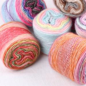 Quality Skein Ball MultColors Cake Sequin Yarn 10% Wool Fancy Yarn For Crochet Knitting wholesale