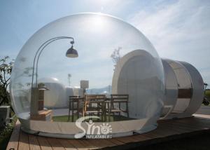 Quality Outdoor 5m Clear Top Resort Inflatable Bubble Camping Tent With Steel Frame Capsule Tunnel For Glamping wholesale