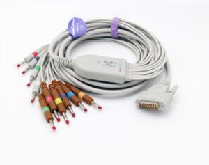 Quality Nihon Kohden ekg Cable ecg patient cable one-piece 10 Leads 15 Pins Connector AHA Banana 4.0mm BA-902D wholesale