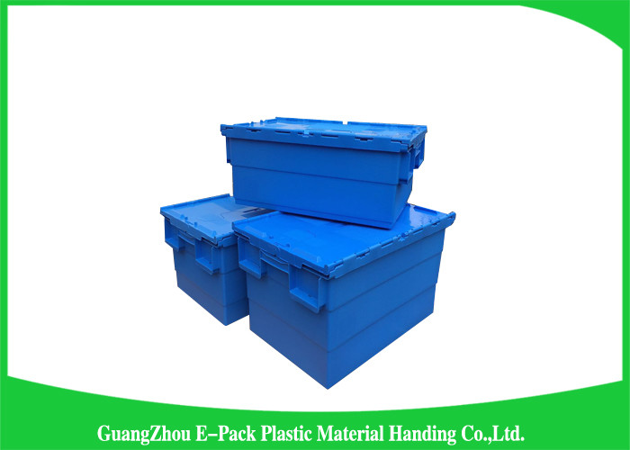 Warehouse Plastic Storage Bins With Lids , 600 * 400 * 315mm Customized Storage Plastic Boxes