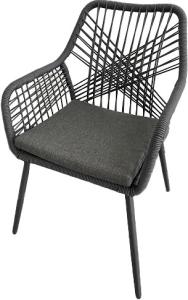Quality Garden Steel Polyester Rope Single Wicker Chair With Cushion wholesale