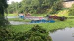 Blue 7CBM River Water Cleaning Machine Cutter Pond Weed Harvester Mowing