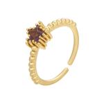 Plated 24K Gold Jewelry Star Gemstone Zircon Adjustable Engagement Rings