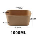 Eco Friendly Food Safe Disposable Rectangle Paper Bowl For Takeaway
