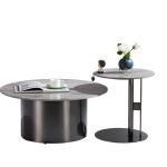 Contemporary Minimalist Metal Style Coffee Table Small Modern Rock Plate Rack