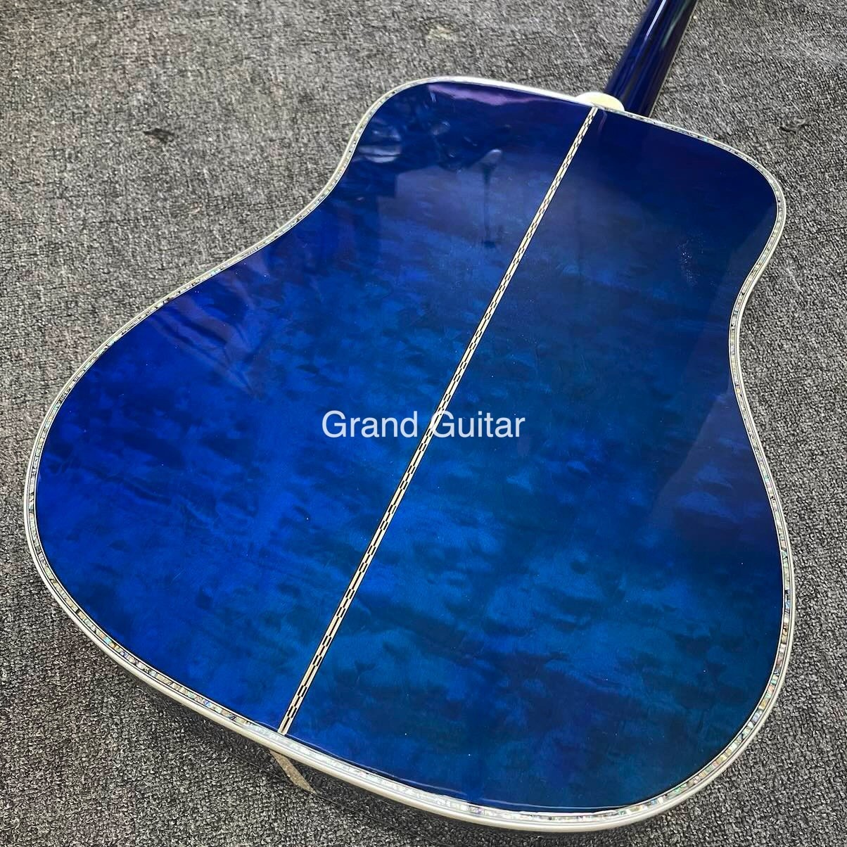 Custom GB-Viper Blue Dove Acoustic Guitar 41 Inches D Body Abalone Inlay Binding