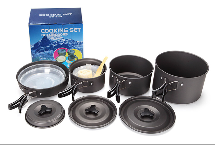 Modern Design Style Picnic Camping Cooking Set With Aluminum Handle