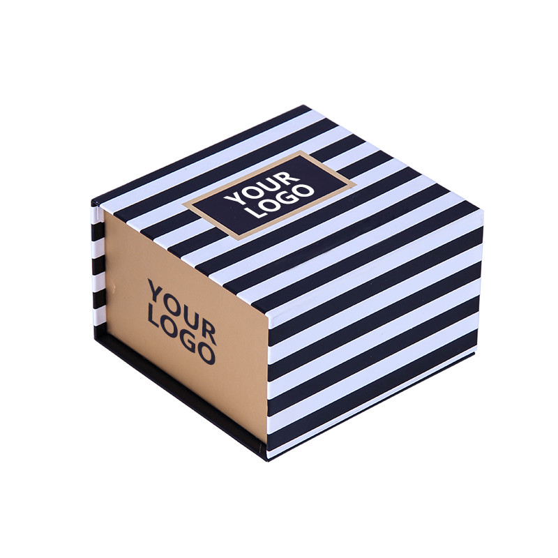 Strip Pattern Printing Logo Magnetic Box Packaging 1300gsm Luxury Magnetic Gift Box