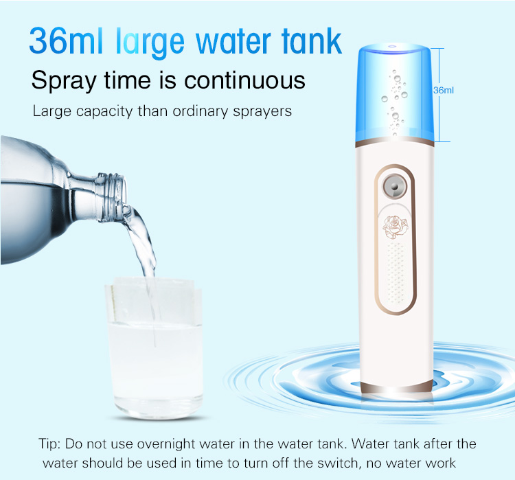 Dry Skin Facial Beauty Device Moisture Sonic Water Atomization Nano Mist Sprayer