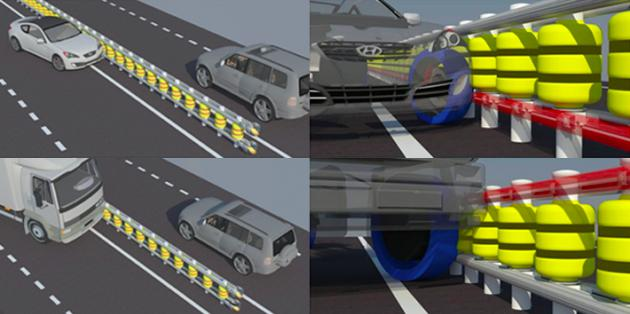 Height 510mm Highway Rotating Guardrail Roller Crash Barrier