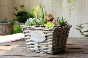 Quality home dicorative wicker garden baskets table flower wicker basket manufacturer wholesale