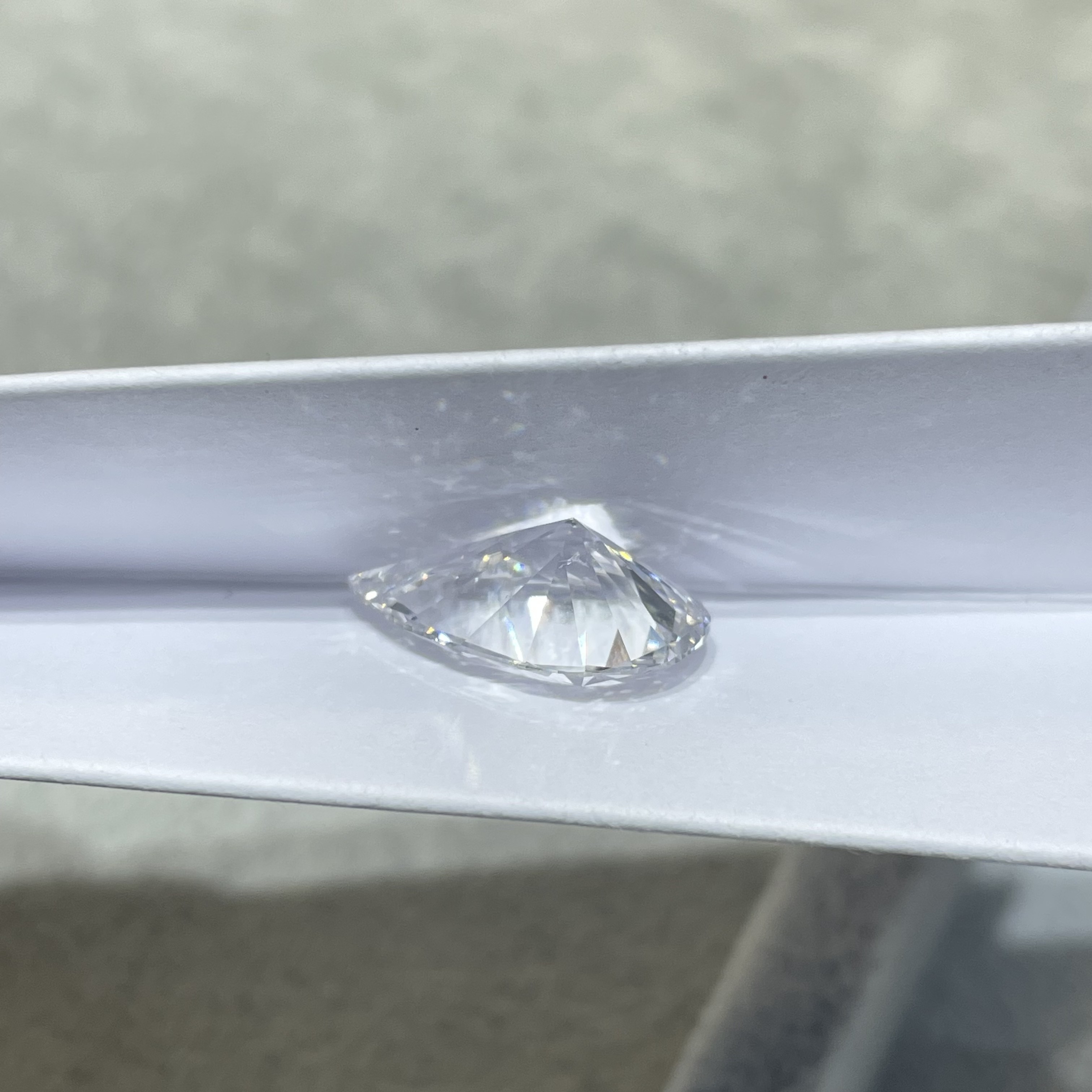 Colorless 6.33 Carat CVD Pear Shaped Lab Grown Loose Diamonds Color F