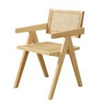 Customizable Rattan And Wood Armchair OEM Wooden Dining Room Chairs