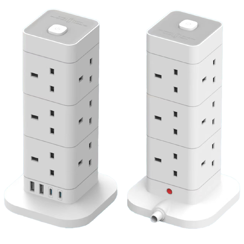 Extension Socket 250V 10A 2 USB Ports Universal Travel Mobile Multiple Plug Cable 1.8M