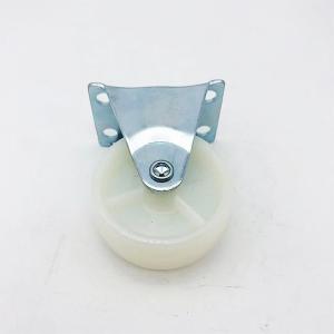 Quality 50mm White PP Wheel Plain Bearing Rigid Plate Caster wholesale