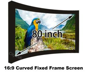Quality Hot Selling Lowest Cost 80&quot; Cinema Curved Frame Projection Screen 16:9 Ratio Support 1080P wholesale