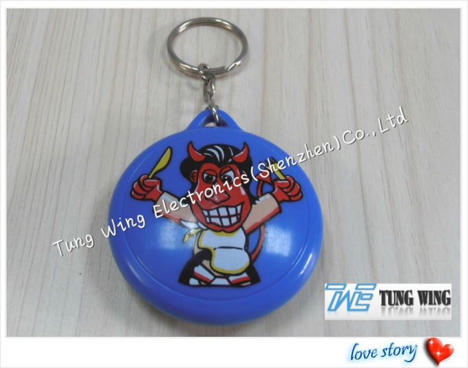 ABS Metal 4.0mm Thickness 85dB Round Music Keychain EMC