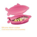 OEM Logo Sustainable Fish Shape Collapsible Silicone Steamer