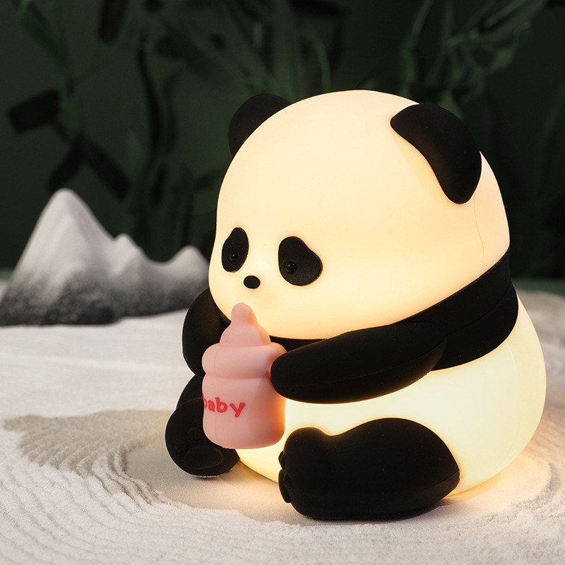 Panda Night Light For Kids Tap Control Rechargeable Sleep Timer Battery Baby Feeding Nursery Nightlight For Kids Room