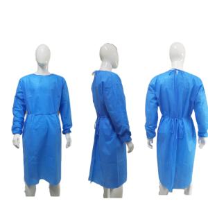 Quality CE Certified Level 2 3 SMS Fabric Isolation Gown With Knitted Cuffs wholesale
