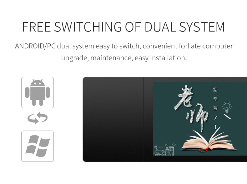 75 86 Inches Nano Smart Electronic Touch Screen Blackboard For Teaching