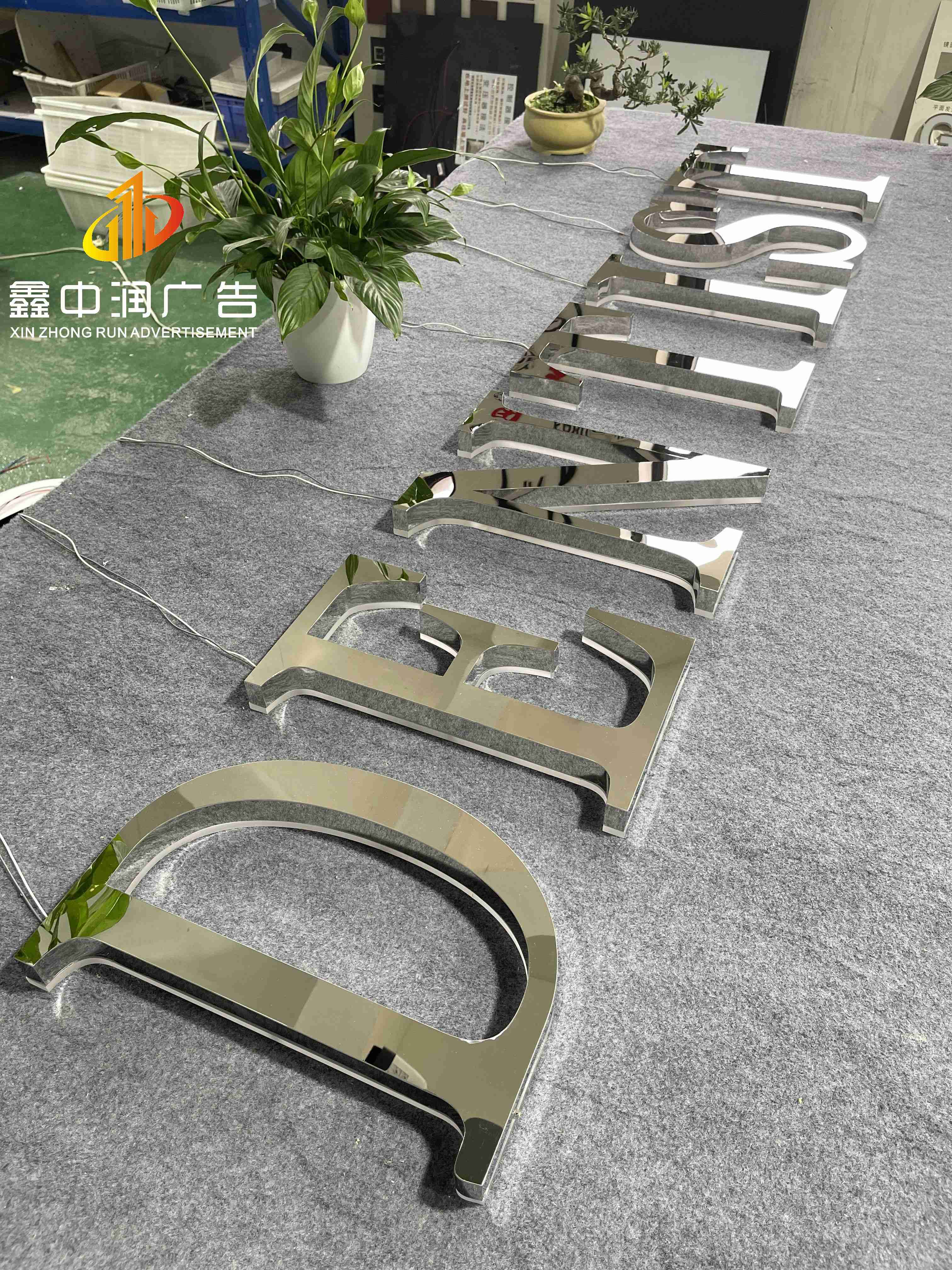 Factory supplier custom silver mirror 3D backlit Led lettering signs