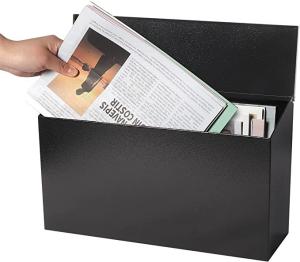 Quality Professional Medium Capacity Heavy Duty Steel Black Wall Mount Mailbox 0.8mm Thick wholesale
