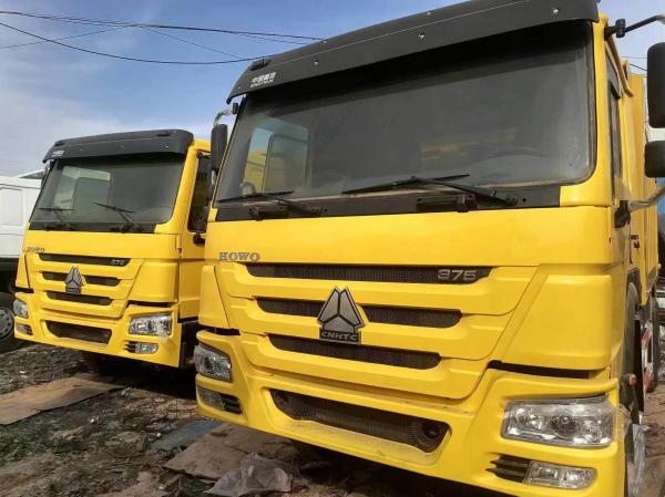 Yellow Sinotruck HOWO 6*4 Diesel Truck 351-450hp Front Lifting Style Secondhand