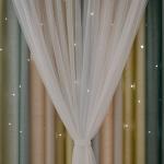 Living Room Printing Voile Sheer Eyelet Curtain Fabric 54*84inch