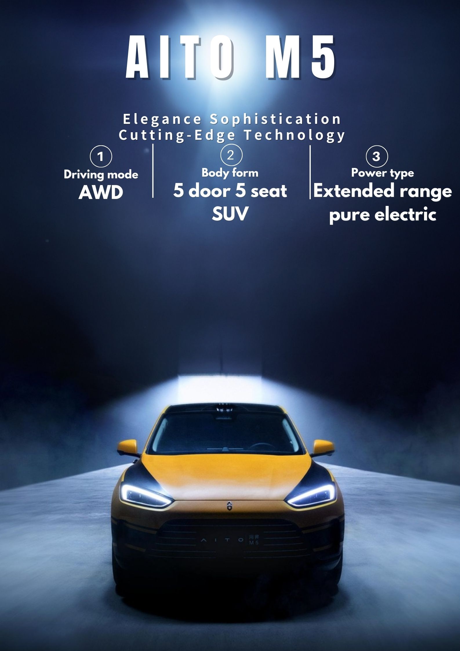 2024 HUA WEI AITO M7 Electric Car with Maximum Torque of 200-300Nm and No Roof Rack
