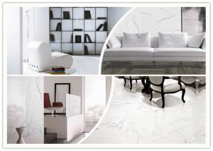 Quality White Marble Look Porcelain Tile / 24x48 Floor Tile Accurate Dimensions Fashion wholesale
