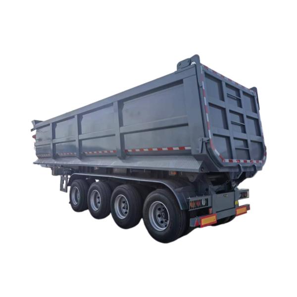 Cheap Air Suspension 3-axis 4-axis Hydraulic Lifting Rock Heavy-duty Truck Sand Semi-trailer 60 Ton Rear Flip Semi-trailer for sale
