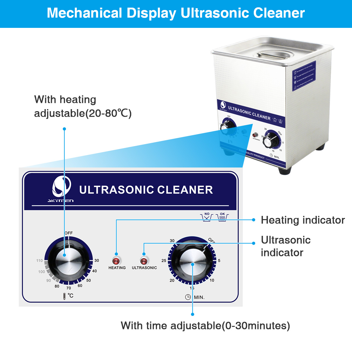 2L timer heater household instrument cleaning machine ultrasonic cleaner