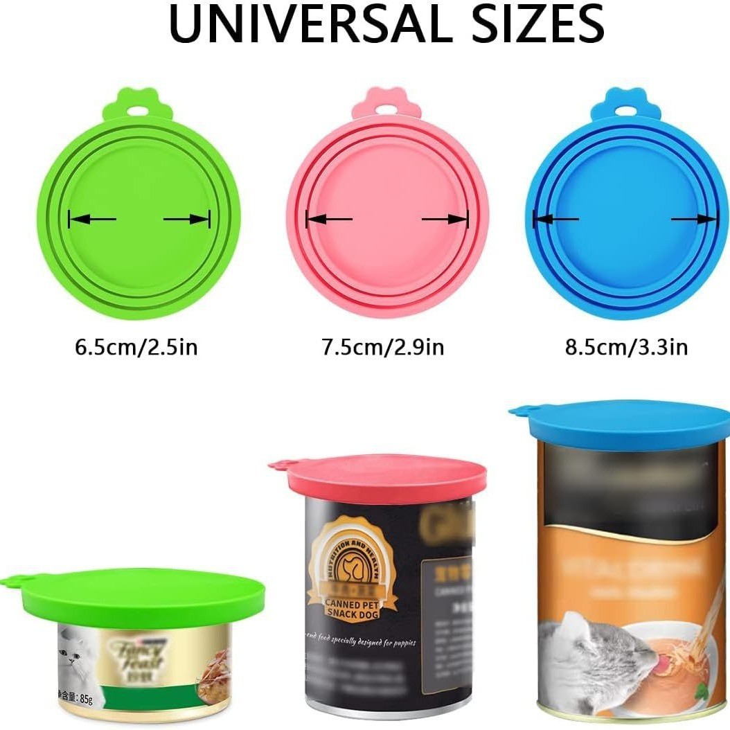 BPA FreeFood Can Lids Silicone Pet Food Can Covers For Dog Cat Food, One Can Cap Fit Most Standard Size Dog Cat Food Can
