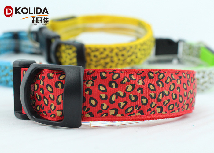 Nylon LED Dog Collar LED Flashing Light Up Night Safety Pet Collars 8 Color