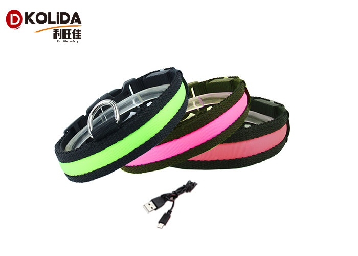 Nylon Luminous Necklace Super Bright LED Dog Collar Leashes For Pets